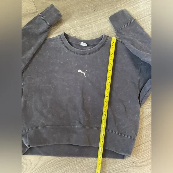 Puma Galactic Grey Dare to Relaxed Fit Washed Crew Neck Sweatshirt. - Picture 7 of 8